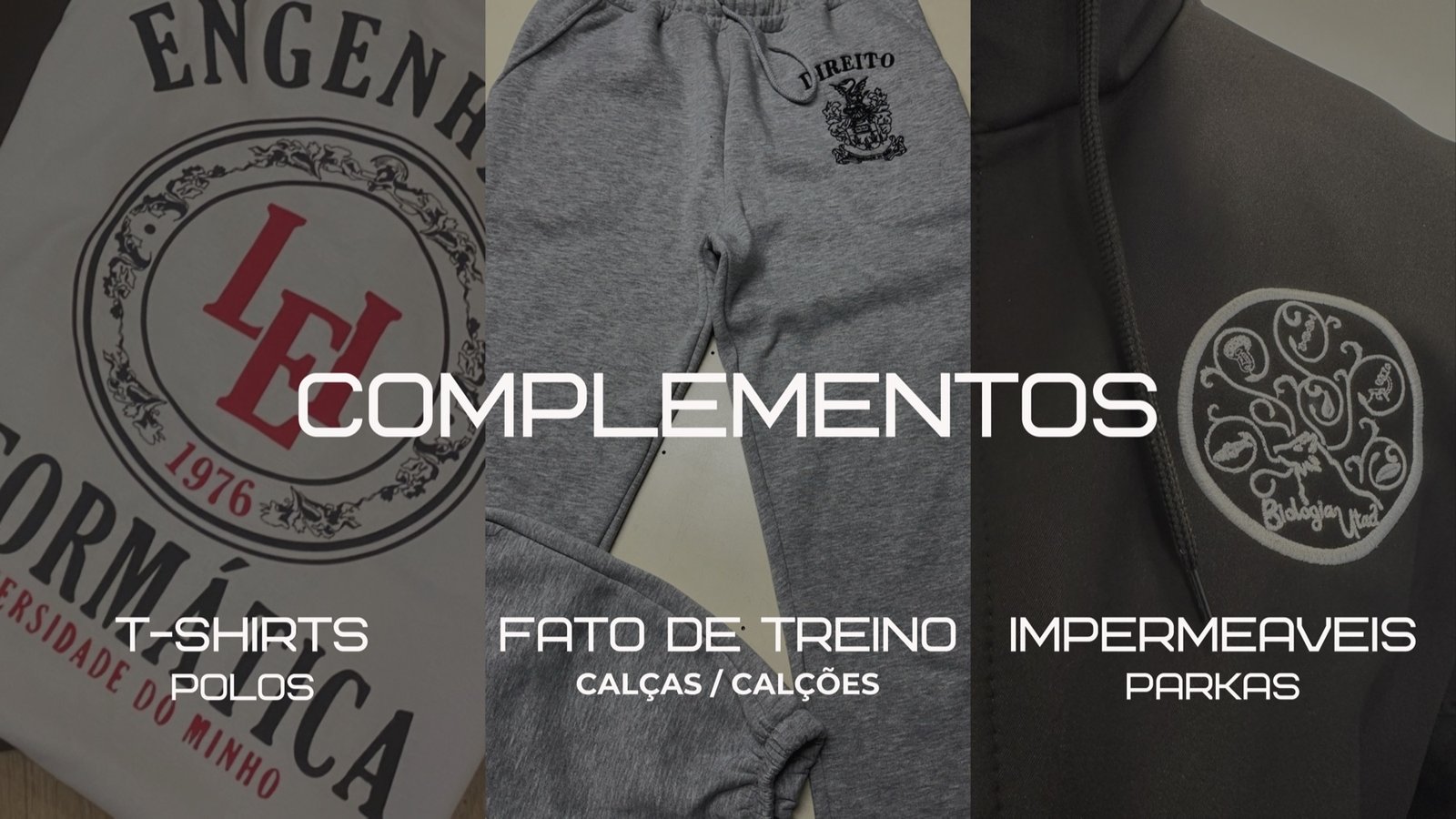 Complementos Alterra: T-Shirts, Fato de Treino e Impermeáveis